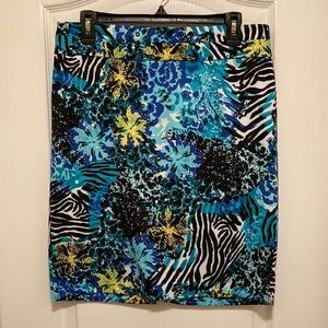 Grace Elements Women’s Size M Printed Pencil Skirt